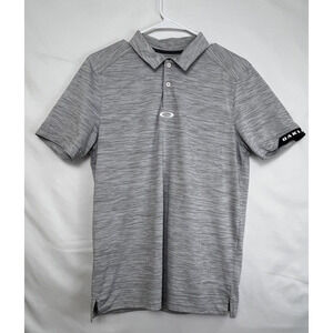 Oakley Men's Size Small White Gray Regular Fit Short Sleeve 2 Button Polo